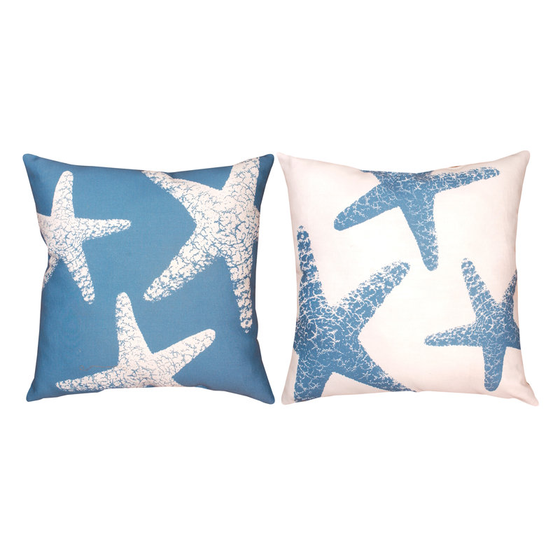 Highland Dunes Hillman Nautical Starfish Small Knife Edge Throw Pillow